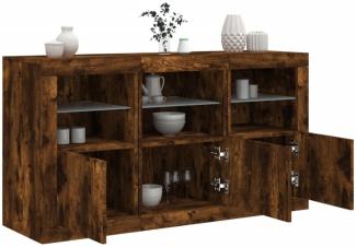 vidaXL Sideboard mit LED-Leuchten Räuchereiche 123x37x67 cm 3209062