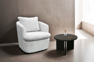 byLIVING Couchtisch Round (1-St), aus 2,5cm starkem Massivholz schwarz, einzeln oder im Set stellbar