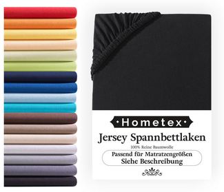 Hometex Premium Textiles Spannbettlaken für Topper bis 10cm Steghöhe, Jersey, Gummizug: Rundumgummizug, ideal für Boxspringbett Topper, 100% reine Baumwolle