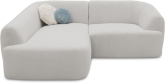 DOMO. collection Ecksofa 100 026, kleine Couch in L-Form, mit Taschenfederkern, organische Form, Sofa, Polsterecke, Eckcouch, Polstergarnitur 216 x 196 x 76 cm (BxTxH), silber