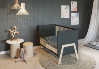 FabiMax Babybett Lunara 120x60 cm, 3-fach höhenverstellbarer Lattenrost, Umbaubar zum Juniorbett