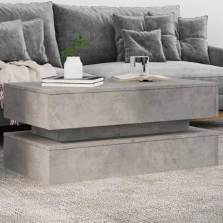 vidaXL Couchtisch mit LED-Leuchten Betongrau 90x50x40 cm 839864