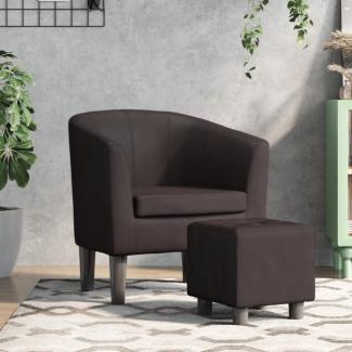 vidaXL Clubsessel mit Fußhocker Braun Kunstleder 356493