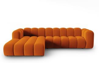 Micadoni Modulares Ecksofa Lupine 4-Sitzer Links Samtstoff Terrakotta