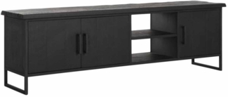 TV Board Beam mit Türen, 180 cm Schwarz