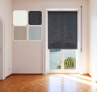 Rollo Tageslicht"Crystal", Schwarz 60x170cm, DomDeco, Klemmfix, Lichtschutz, ohne Bohren, blickdicht, Klemmfix