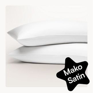 Seralino Kissenbezüge Mako Satin Kissenbezug (100% Bio Baumwolle) weich, hautfreundlich, (2 Stück), Fairtrade/ GOTS zertifizierte uni Kissenhülle mit Reißverschluss