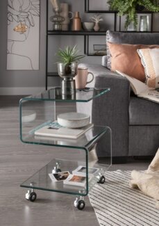 Concept GmbH Beistelltisch in Klarglas, Glas - 40x50x34cm (BxHxT)