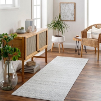 Livabliss Teppich NICE, rechteckig, Höhe: 8 mm, Skandi Design, Boho Kurzflor Wohnzimmerteppich, Schlafzimmer, Grau
