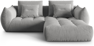 Micadoni Ecksofa Bloom 3-Sitzer Samt Grau