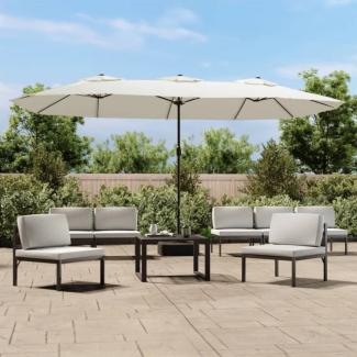 vidaXL Doppelsonnenschirm Sandweiß 449x245 cm 362945