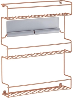 mDesign Gewürzregal Wandregal Küchenregal Organizer selbstklebend Metall Kupfer