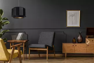 BPS Koncept DUM-013 Hängeleuchte DOBLO PVC-Kunststoff, gepolstert, mit Satintextil schwarz, gold 1xE27 60W H:109cm Ø40cm dimmbar