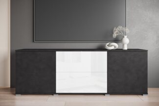 INOSIGN Lowboard Kenia (1 St), Der moderne TV-Schrank, mit 2 Türen und 2 Schubladen, Breite 180 cm