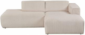 andas Ecksofa Noord, mit Kedernaht, Breite 227 cm, Cord, Struktur