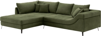 Mr. Couch Ecksofa Portofino L-Form, 4 Bezugsqualitäten, 13,5 cm hohe Metall-Profilfüße in matt-schwarz