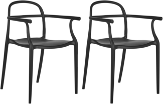 Gartenstuhl 2er Set VIDOR Schwarz