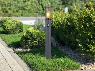 GLOBO LIGHTING LED Pollerleuchte, Bewegungsmelder, LED wechselbar, warmweiß, für Außenbereich Ideen Gartenbeleuchtung mit Strom Außen-licht, H 80cm
