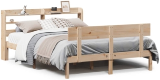 vidaXL Massivholzbett ohne Matratze 140x190 cm Kiefernholz 3306611