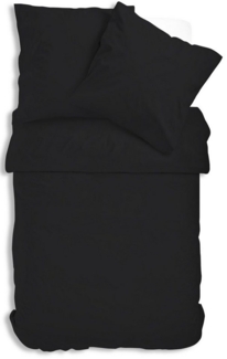 One Home Bettwäsche Uni Einfarbig, Mikrofaser, 4 teilig, mit Reißverschluss