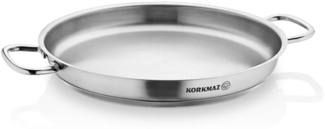 Korkmaz Proline Omelettpfannen aus hpchwertigem 18/10-Edelstahl - 30x4 cm