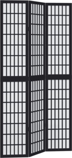 vidaXL 3-tlg. Paravent Schwarz Massivholz Paulownia 358768