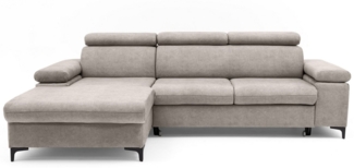 NEXT COLLECTION Ecksofa Ecke mit verstellbaren Kopfteilen MAVIC, Verstellbare Kopfstützen, verstellbare Armlehnen, Einfache Form, Schlaffunktion, Bettzeugbehälter