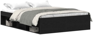 vidaXL Bettgestell ohne Matratze Schwarz Eichen-Optik 120x190 cm 3329337