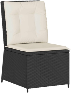 vidaXL Garten-Sofa mit Kissen Schwarz und Cremeweiß Poly-Rattan 3394476