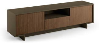 Dmora TV-Ständer Atina, TV-Ständer für das Wohnzimmer, niedriges Wohnzimmer-Sideboard mit 2 Türen und 1 Schublade, 100 % Made in Italy, 170 x 42 x 48 cm, Braun und Walnuss