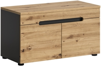 furnling Sitzbank Flurbank Cano, 2 Türen, 2 Fächer, Sitzfläche, natur, Garderobenmöbel, Flurmöbel