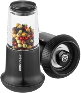 GEFU Salz-/Pfeffermühle X-PLOSION S, Gewürzmühle für Salz oder Pfeffer, Keramikmahlwerk, Glas, schwarz