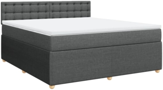 vidaXL Boxspringbett mit Matratze Dunkelgrau 180x200 cm Stoff 3287550