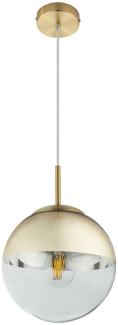 RGB LED Hängelampe, Glaskugel, gold transparent, VARUS