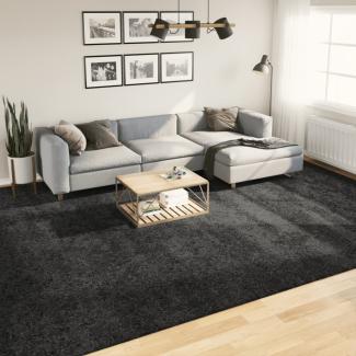 vidaXL Teppich Shaggy Hochflor Modern Anthrazit 300x400 cm 375198