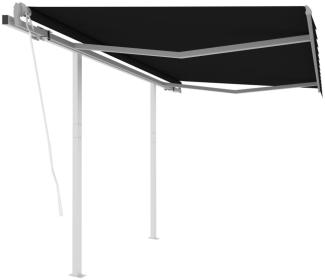 vidaXL Markise Automatisch Einziehbar mit Pfosten 3,5x2,5 m Anthrazit 3069929