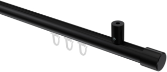 Innenlauf-Gardinenstangen-Set Sonius Santo 140 cm, 1-läufig, 20 mm Ø Schwarz