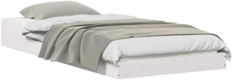 vidaXL Bettrahmen Weiß 80 x 210 cm Massives Kiefernholz 873344