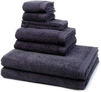Möve Superwuschel 8 tlg. Frottier-Set - 2 X Handtuch (50 X 100cm), 2 X Duschtuch (80 X 150cm), 2 X Gästetuch (30 X 50cm), 2 X Waschhandschuh (15 X 20cm) - 520 g/m2 - Dark grey