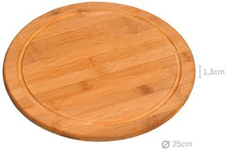 KESPER® Servierteller Vesperteller 4er Set, Bambus, (Set, 4-tlg), mit Saftrille