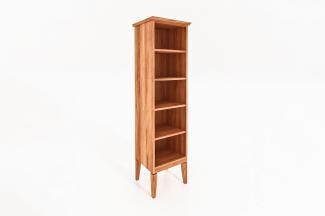 Bücherregal Sydo aus Kernbuche massiv 50x45x180 cm mit 5 Fächern und Holzbeinen