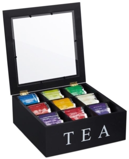 Schwarze Teebox mit 9 Fächern 10047497
