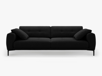 Micadoni Sofa Bemy 4-Sitzer Samt Schwarz