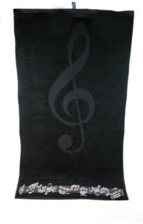 frottana Duschtuch, Baumwolle (1-St), schwarzes Duschtuch mit Notenbordüre und Violinschlüssel