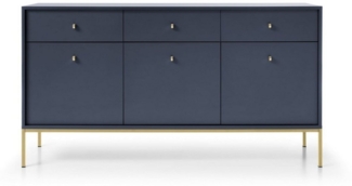 MOEBLO Kommode Melody III (Wohnzimmer, Esszimmer, Flur & Diele, Moderne Kommode Sideboard Schrank Highboard Goldene Türgriffe), (BxHxT): 154x39x83 cm