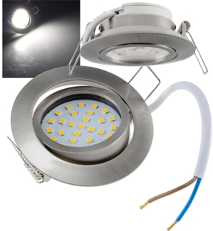 LED-Einbauleuchte "Flat-32" neutralweiß80x32mm, 5W, 590lm, Edelstahl gebürstet