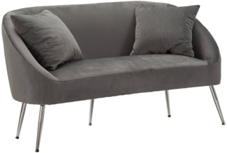 Dmora 2-Sitzer festes Sofa Pittari, lineares Sofa, Sofa für Wohnzimmer, Lineare Stoffstruktur, 137x69 h79 cm, Grau und Silber