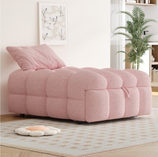 STILVORA Schlafsofa Ausziehbares sofa mit bettfunktion,sofas wohnzimmer,Puffy-Bett,rosa