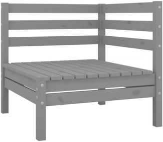 vidaXL Garten-Ecksofas 2 Stk. Grau Massivholz Kiefer 806584