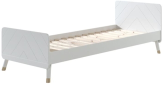 Einzelbett Kamillah 204x95x74 Kinderbett MDF Satin Weiß